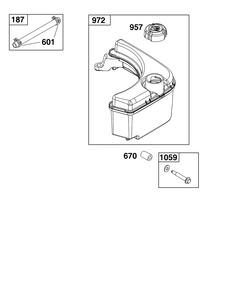 Fuel Supply Group Diagram and Parts List for 121S0B-0071-F1  Briggs and Stratton Engine
